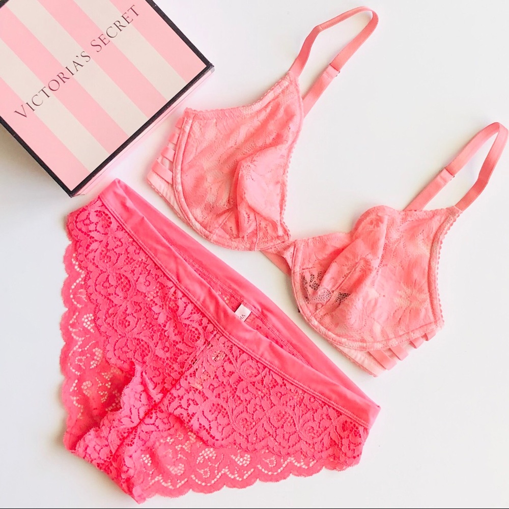 32DD MEDIUM Victoria’s Secret pink bra set
